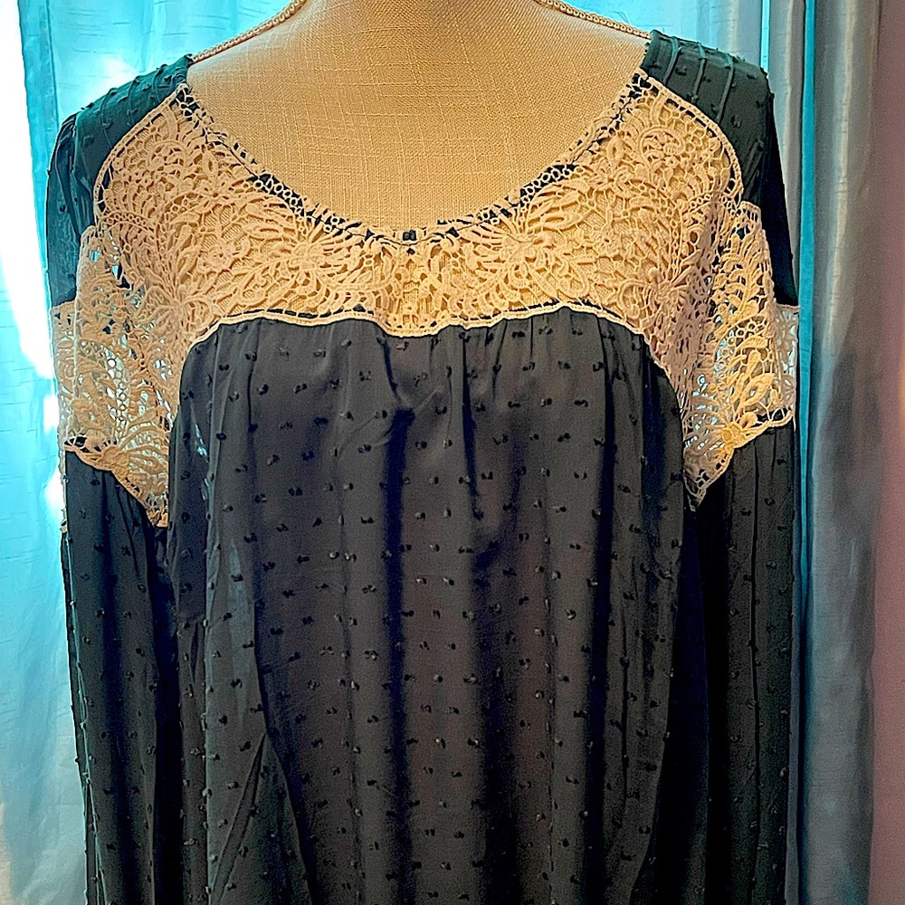 Brand new with Umgee tag. Green and white top